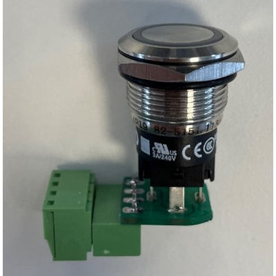 BOUTON ANTIVANDAL 19 VERT T3 ANNEAU VERT 24VDC-1