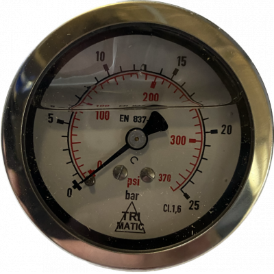 MANOMÈTRE 0-25 BARS 1/4 ARRIÈRE + GLYCÉRINE-1