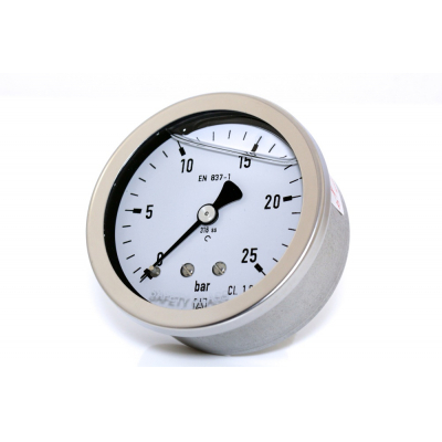MANOMÈTRE INOX 0-25 BARS M1/4 PAR LE DOS + GLYCÉRINE-1