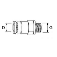 RACCORD INOX INSTANTANE M1/4 CYLINDRIQUE POUR TUYAU D.6