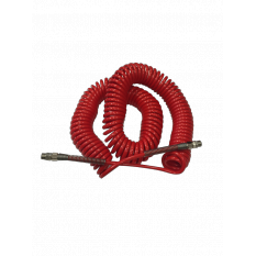 TUYAU SPIRALE ROUGE MM 1/4 15m RACCORD TOURNANT INOX + RESSORT