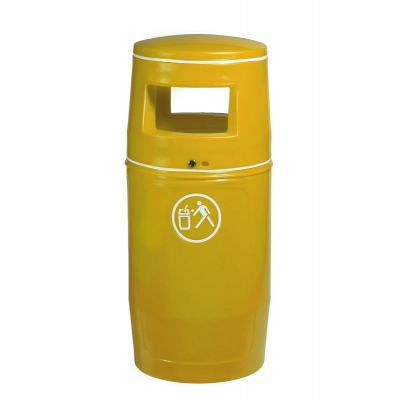 POUBELLE JAUNE 90L SANS SEAU-1