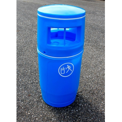 POUBELLE BLEUE SANS SEAU 90L AVEC BARRE DE SEPARATION-1